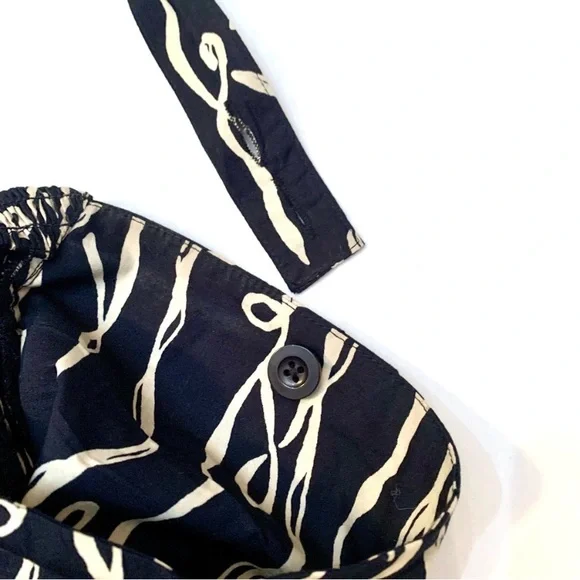 Anthropologie Grapic Print Black/White Halter Dress with Full Swing Skirt- 6 - Picture 8 of 14